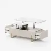 Grovyn Fluted Lift-Top Coffee Table with 2 Drawers-120 cm