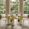 1600mm Sintered Stone Pebble Dining Table with 3 Legs Seats 4-6 People