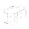 1600mm Sintered Stone Pebble Dining Table with 3 Legs Seats 4-6 People