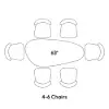 1600mm Sintered Stone Pebble Dining Table with 3 Legs Seats 4-6 People