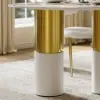 1600mm Sintered Stone Pebble Dining Table with 3 Legs Seats 4-6 People