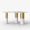 1600mm Sintered Stone Pebble Dining Table with 3 Legs Seats 4-6 People