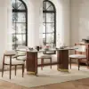 1800mm Sintered Stone Rectangular Dining Table with Doubel Pedestal Seats 6-8 People