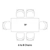 1800mm Sintered Stone Rectangular Dining Table with Doubel Pedestal Seats 6-8 People