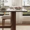 1800mm Sintered Stone Rectangular Dining Table with Doubel Pedestal Seats 6-8 People