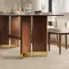 1800mm Sintered Stone Rectangular Dining Table with Doubel Pedestal Seats 6-8 People