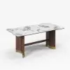 1800mm Sintered Stone Rectangular Dining Table with Doubel Pedestal Seats 6-8 People
