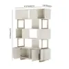 170 cm Off-white Sliding Door Etagere Bookshelf 5-Shelf Tall Book Shelf Rich Storage