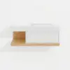 1000mm Modern Floating Bathroom Vanity Set With Single Basin Wall-Mount White & Natural