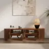 1600mm Solid Wood Fluted Oval TV Stand