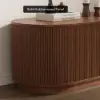 1600mm Solid Wood Fluted Oval TV Stand