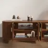1600mm Solid Wood Fluted Oval TV Stand