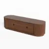 1600mm Solid Wood Fluted Oval TV Stand
