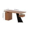 1600mm Walnut Office Desk with Drawer - Rubberwood, Modern Design