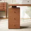 1600mm Walnut Office Desk with Drawer - Rubberwood, Modern Design