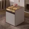 Saddle Leather Glass Top 7-Dresser Walk-In Closet Island with Light and Jewelry Display