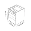 Saddle Leather Glass Top 7-Dresser Walk-In Closet Island with Light and Jewelry Display