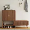 Ash Wood Veneer Shoe Storage Fluted Entryway Cabinet – AUD-H1850