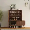 Ash Wood Veneer Shoe Storage Fluted Entryway Cabinet – AUD-H1850