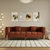 Axial 200 cm Boucle Fluted Sofa with Gold Legs & Pillows – Aurora