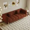Axial 200 cm Boucle Fluted Sofa with Gold Legs & Pillows – Aurora