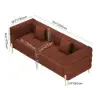Axial 200 cm Boucle Fluted Sofa with Gold Legs & Pillows – Aurora