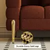 Axial 200 cm Boucle Fluted Sofa with Gold Legs & Pillows – Aurora
