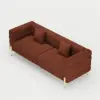 Axial 200 cm Boucle Fluted Sofa with Gold Legs & Pillows – Aurora