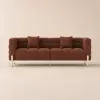 Axial 200 cm Boucle Fluted Sofa with Gold Legs & Pillows – Aurora