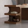 Modern 163 cm Rectangular Walnut Writing Desk with Storage