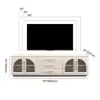Arune 183 cm Arched Glass Doors TV Unit with Storage and LED – Stand – AUD-H1855