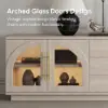 Arune 183 cm Arched Glass Doors TV Unit with Storage and LED – Stand – AUD-H1855