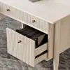 Mid Century Modern 163 cm Rectangular Whitewash Wood Desk with 6 Drawers