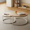 Fero 60 cm - 80 cm Natural Round Nesting Coffee Table