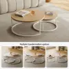 Fero 60 cm - 80 cm Natural Round Nesting Coffee Table