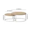 Fero 60 cm - 80 cm Natural Round Nesting Coffee Table