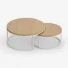 Fero 60 cm - 80 cm Natural Round Nesting Coffee Table