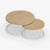 Fero 60 cm - 80 cm Natural Round Nesting Coffee Table