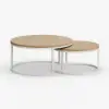 Fero 60 cm - 80 cm Natural Round Nesting Coffee Table
