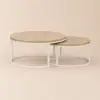 Fero 60 cm - 80 cm Natural Round Nesting Coffee Table