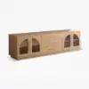 Arune 183 cm Arched Glass Doors TV Unit with Storage and LED – Stand – AUD-H1859