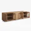 Arune 183 cm Arched Glass Doors TV Unit with Storage and LED – Stand – AUD-H1859