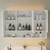 1000mm White LED Medicine Cabinet with Adjustable Lighting, Demister & Digital Clock