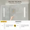 1000mm White LED Medicine Cabinet with Adjustable Lighting, Demister & Digital Clock