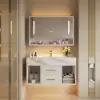1000mm White LED Medicine Cabinet with Adjustable Lighting, Demister & Digital Clock