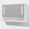 1000mm White LED Medicine Cabinet with Adjustable Lighting, Demister & Digital Clock