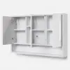 1000mm White LED Medicine Cabinet with Adjustable Lighting, Demister & Digital Clock