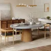 Dining Set 39"-55" Japandi Extendable Dining Table Gray with 4 Chairs