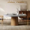 Dining Set 39"-55" Japandi Extendable Dining Table Gray with 4 Chairs