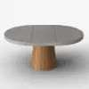 Dining Set 39"-55" Japandi Extendable Dining Table Gray with 4 Chairs